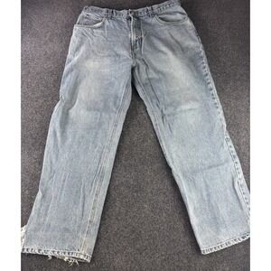 Chaps Jeans Mens 38x30 Blue Denim Distressed Straight Leg